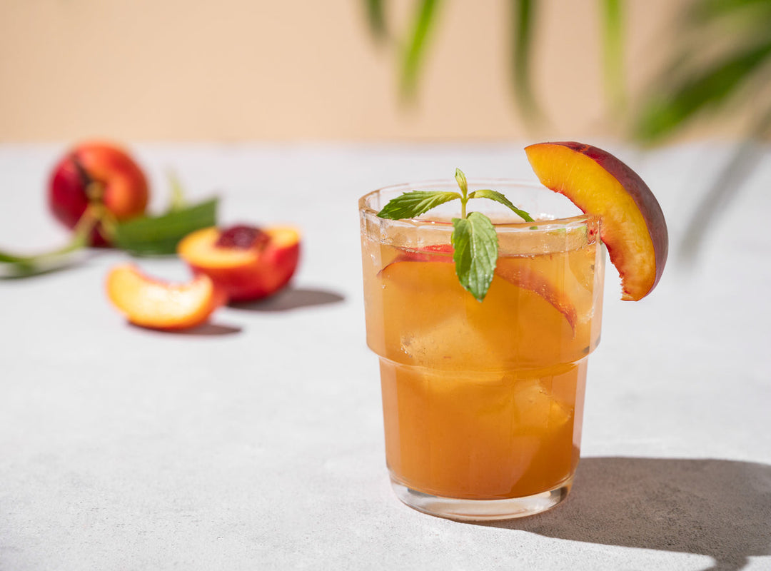 Peach Cobbler Sun Tea Cocktail