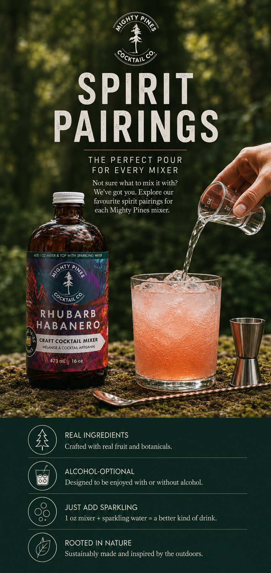 alcohol-optional mixer with 1oz spirit